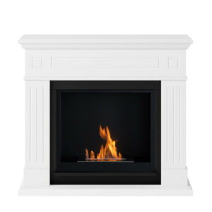 Cheminée bioéthanol - FreeFlame LARSEN - flamme réelle sans conduit - blanche