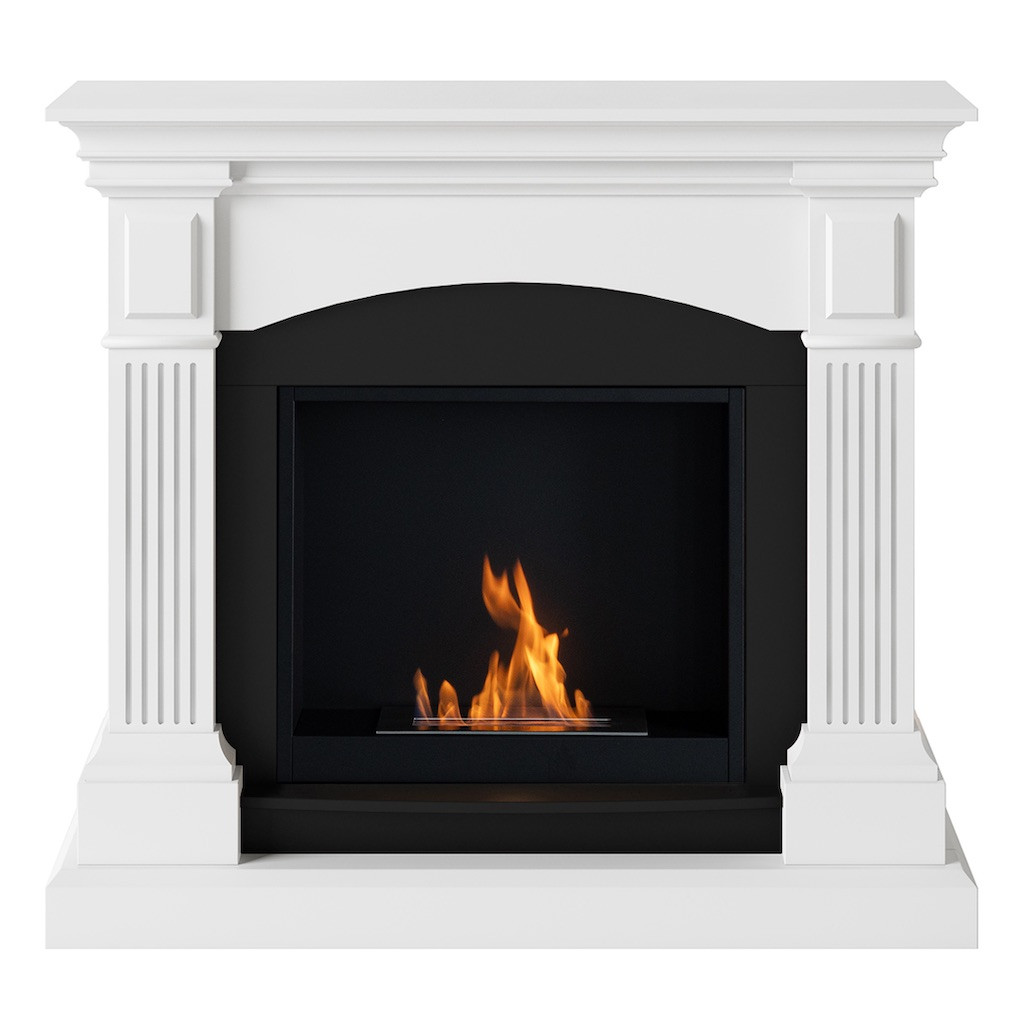 Cheminée bioéthanol - FreeFlame MAGNA - flamme réelle sans conduit - blanche