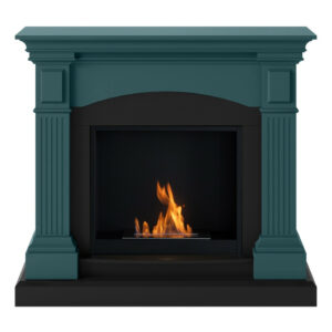 Cheminée bioéthanol - FreeFlame MAGNA - flamme réelle sans conduit - Turquoise