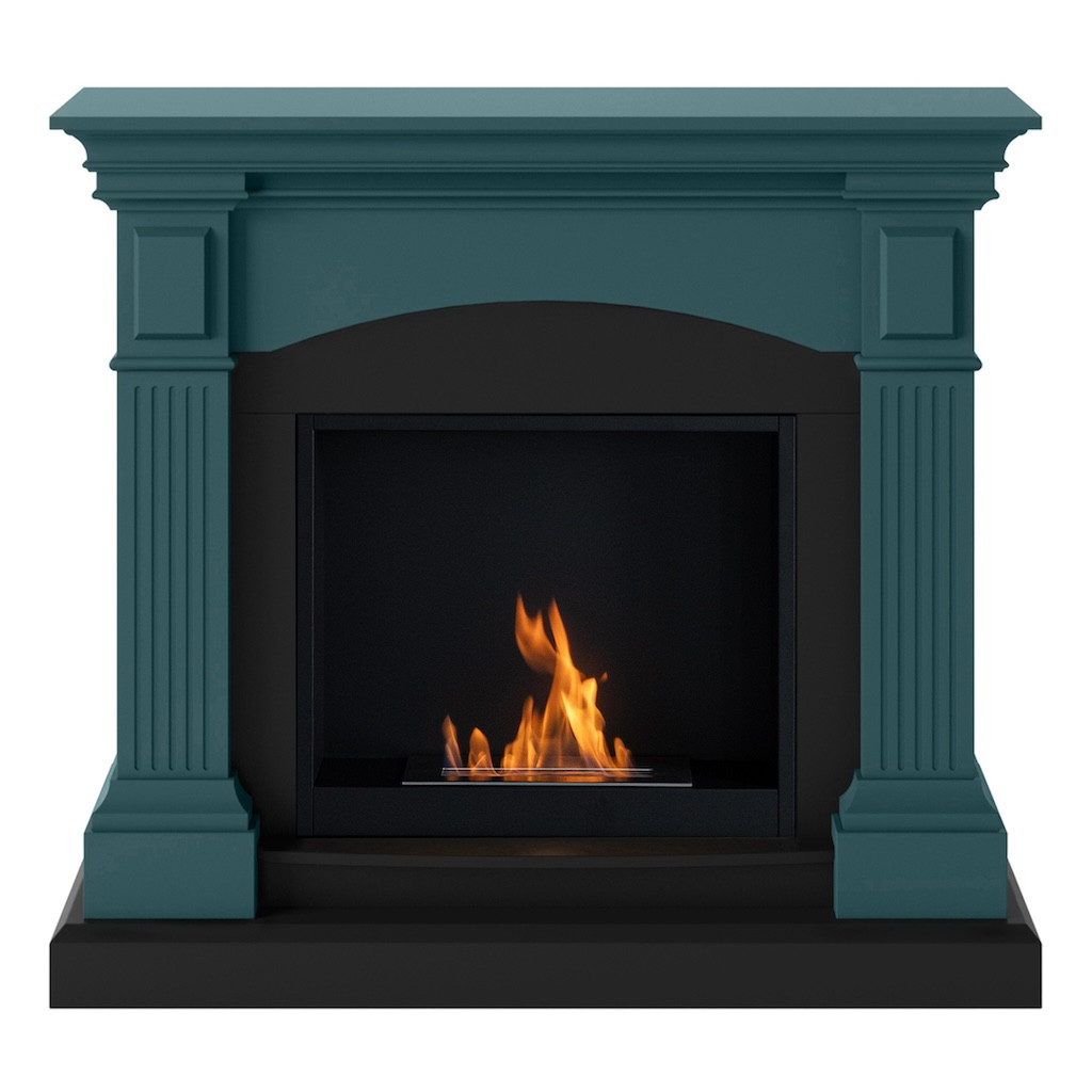 Cheminée bioéthanol - FreeFlame MAGNA - flamme réelle sans conduit - Turquoise