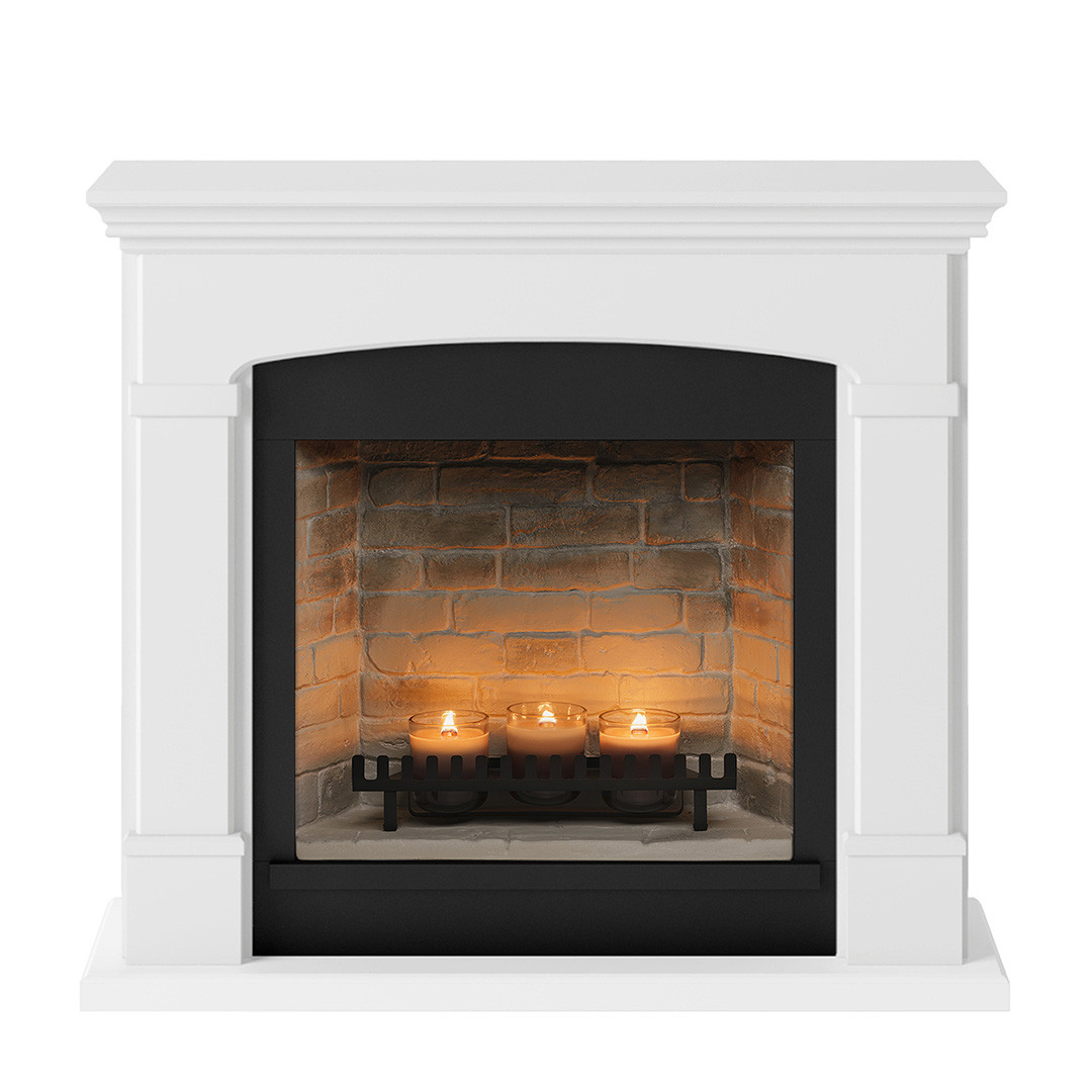 Cheminée électrique à bougies parfumées - HELMI Zenflame - Effets flammes et crépitement - Blanc