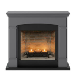 Cheminée électrique à bougies parfumées - HELMI Zenflame - Effets flammes et crépitement - Gris