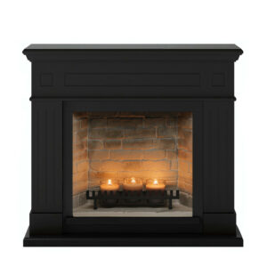 Cheminée électrique à bougies parfumées - LARSEN Zenflame - Effets flammes et crépitement - Noir