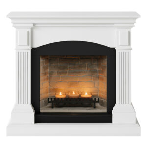 Cheminée électrique à bougies parfumées - MAGNA Zenflame - Effets flammes et crépitement - Blanc