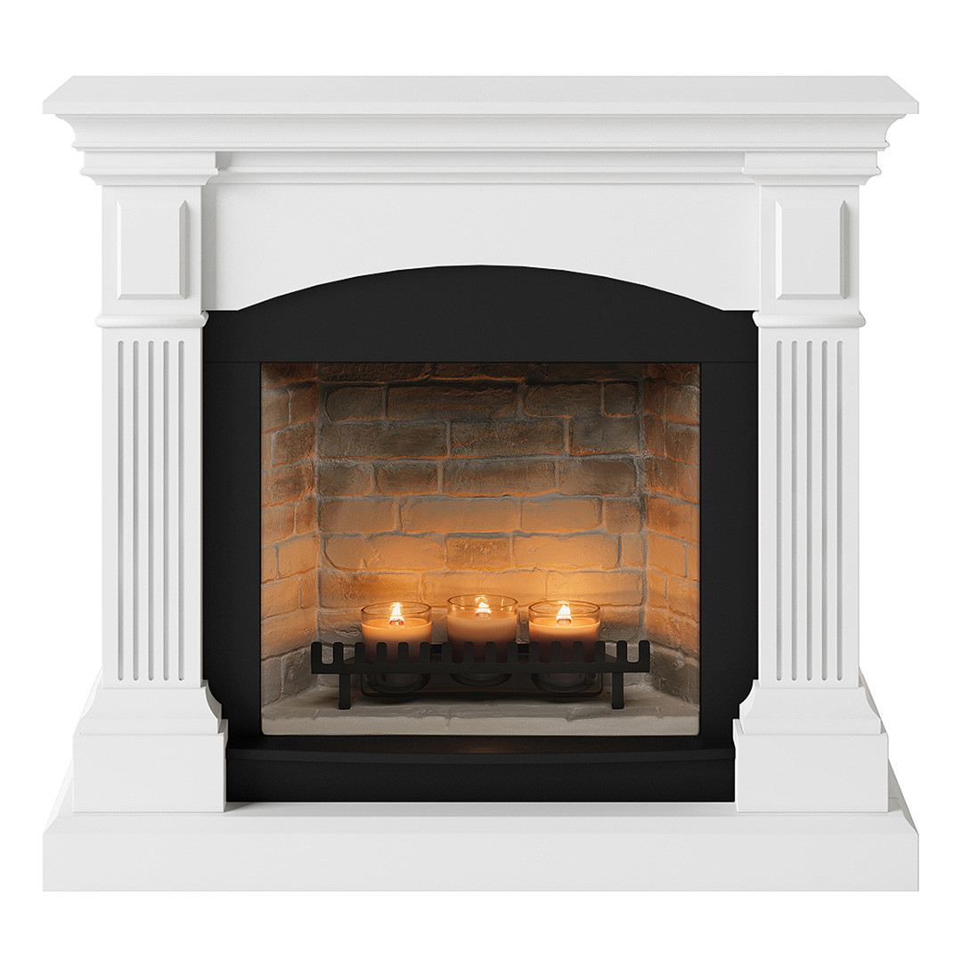 Cheminée électrique à bougies parfumées - MAGNA Zenflame - Effets flammes et crépitement - Blanc