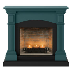 Cheminée électrique à bougies parfumées - MAGNA Zenflame - Effets flammes et crépitement - Turquoise