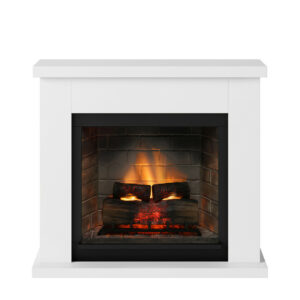 Cheminée électrique connectée 1400W - FRODE Powerflame 2 - effets flammes 3D et crépitement - Blanc