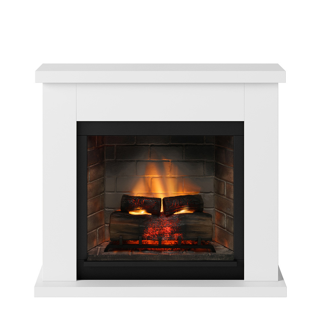 Cheminée électrique connectée 1400W - FRODE Powerflame 2 - effets flammes 3D et crépitement - Blanc