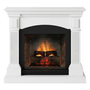Cheminée électrique connectée 1400W - MAGNA Powerflame 2 - effets flammes 3D et crépitement - Blanc