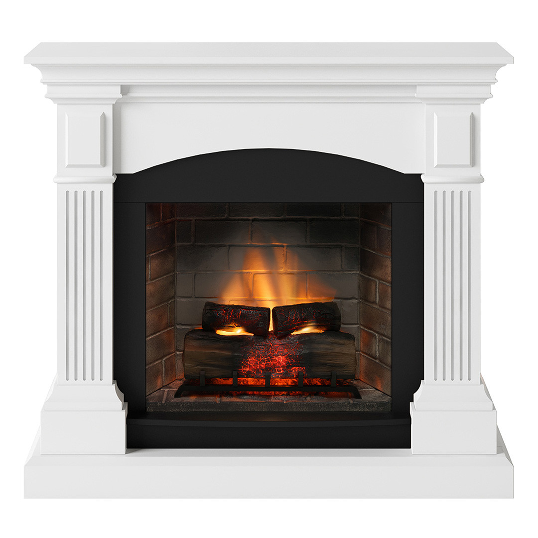 Cheminée électrique connectée 1400W - MAGNA Powerflame 2 - effets flammes 3D et crépitement - Blanc
