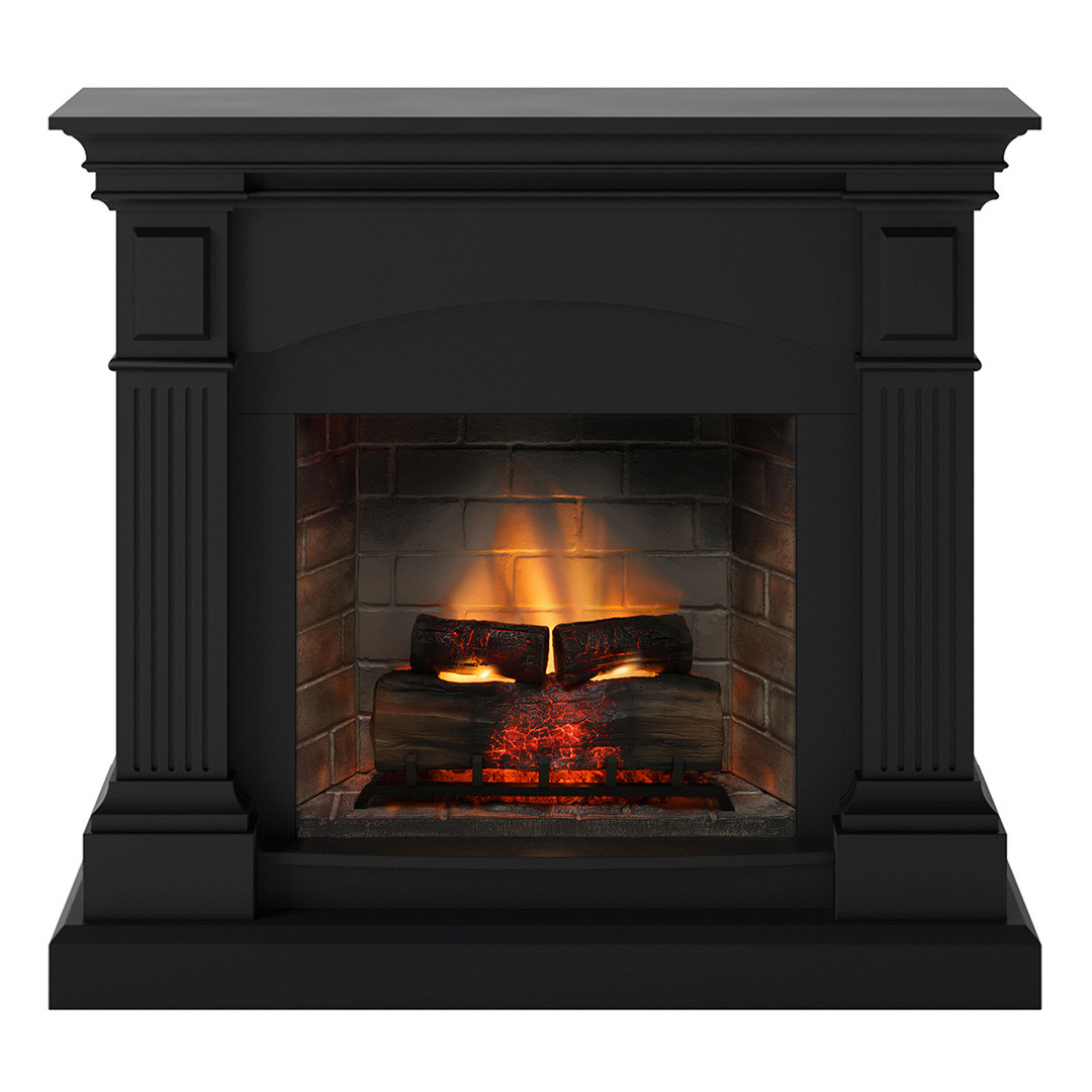 Cheminée électrique connectée 1400W - MAGNA Powerflame 2 - effets flammes 3D et crépitement - Noir