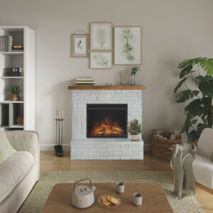 Cheminée électrique décorative "ROLF" Blanc - Powerflame