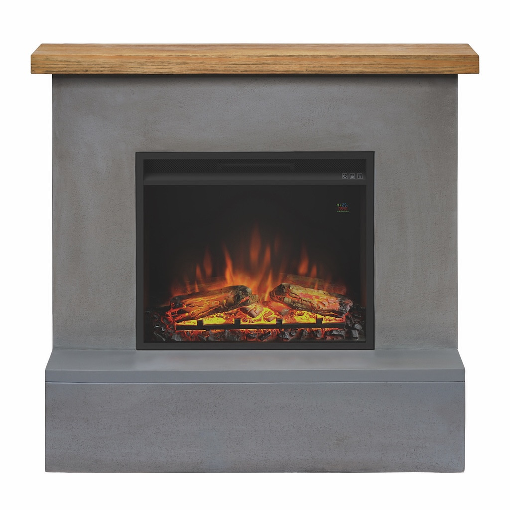 Cheminée électrique décorative "ROLF" gris - Powerflame