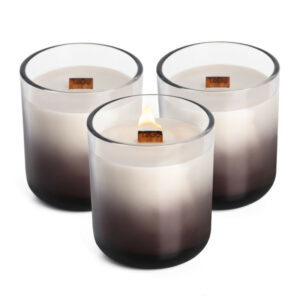 Coffret 3 grandes bougies crépitantes Candleplace - parfum feu de cheminée - autonomie 180h