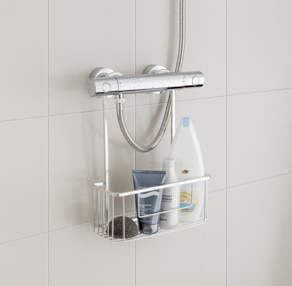 Etagère de bain / douche a suspendre, chrome brillant