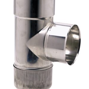 Té pour tubage à 90° TEN inox + purge