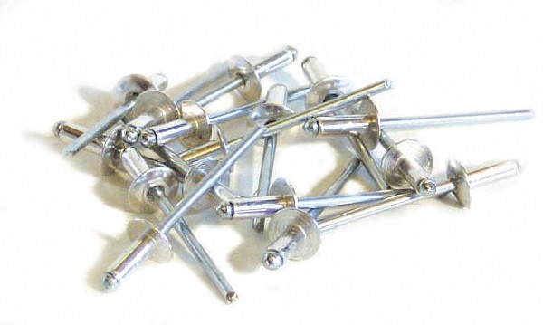 25 rivets alu / acier à tête large Ø 4,8 x 25 mm