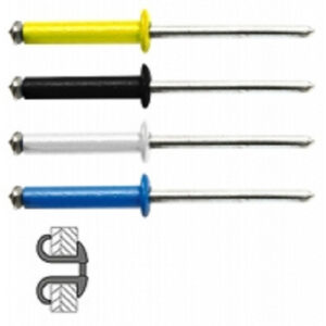 48 rivets éclatés alu/acier à tête plate couleur Ø 4 x 16 mm