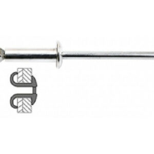 50 rivets éclatés alu / acier à tête plate Ø 4 x 18 mm