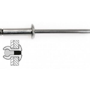 75 rivets acier / acier à tête plate Ø 4 x 8 mm