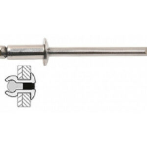 75 rivets inox / inox à tête plate Ø 3,2 x 10 mm