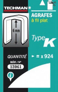 Agrafes 6 mm - type K