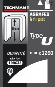 Agrafes 6 mm - type U