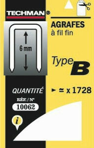 Agrafes fil fin type b 8mm