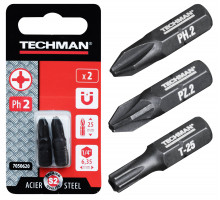 Embouts de vissage 's2 black' 2 embouts TT40 25 mm