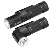 Mini torche rechargeable a tête orientable Mini torche LED orientable - 500 Lumens Batterie Li-ion de 3,7 V / 700 mAh