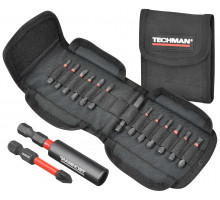 Trousse de 12 embouts impact longs + porte-embouts Plat 4 / 6 / Ph1 / Ph2 / Ph3 / Pz1 / Pz2 / Pz3 / T15 / T20 / T25 / T30 / Port