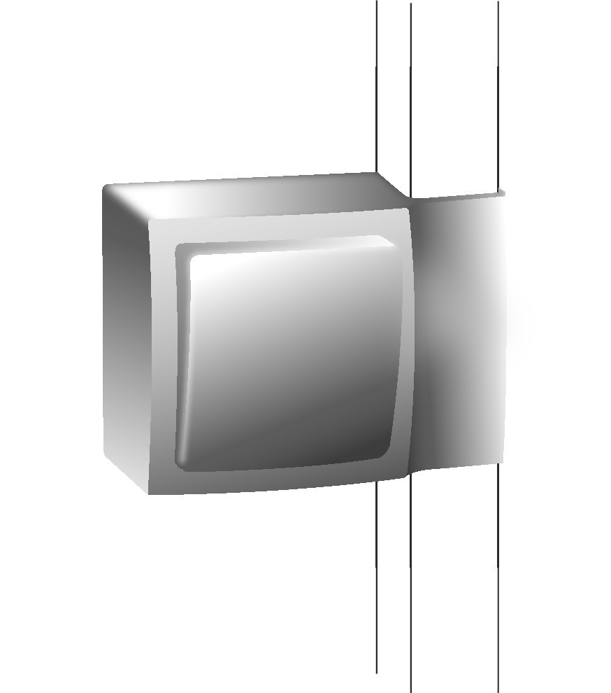 Adaptateur blanc pour moulure, H. 10.2 x P.4.3 cm