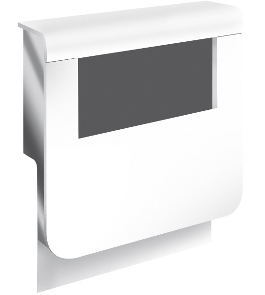 Adaptateur blanc pour plinthe, H. 19 x P.16.5 cm
