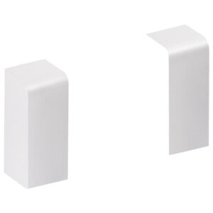 Lot de 2 embouts blanc pour plinthe, H. 10 x P.3.7 cm