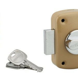 Lot de 2 verrou corvet bouton/cylindre, 45 mm, bronze