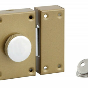 Verrou cambre bouton/cylindre, 45 mm, bronze