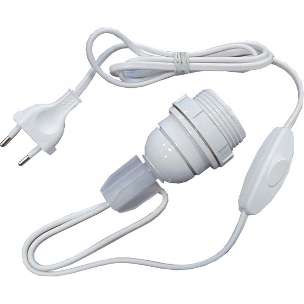Adaptateur bouteille E27 TIBELEC, plastique, blanc 60 W
