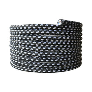 Cable tissu 2x0.75mm 3m noir & blanc tibelec