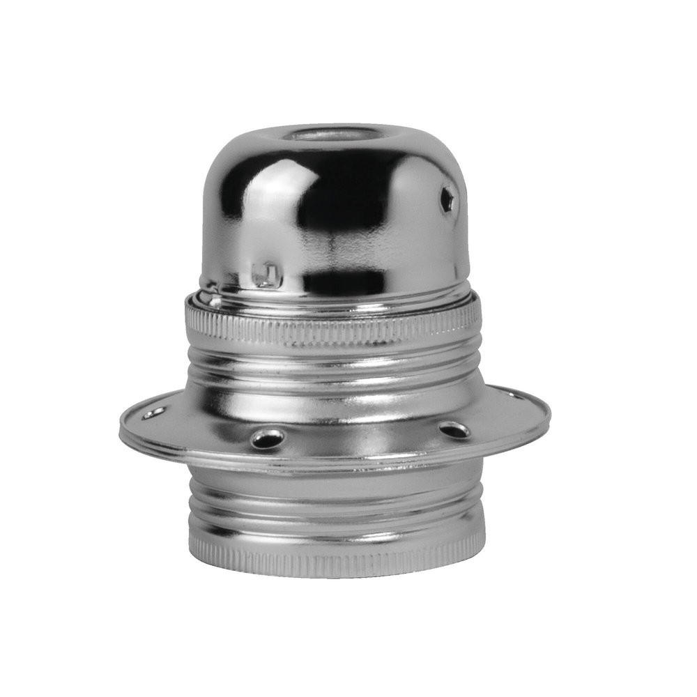 Douille e27 metal + 2 bagues chrome tibelec