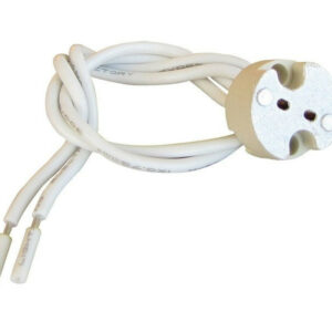 Douille G4 / Gu4 / Gu5.3 / Gy6.35 en plastique, TIBELEC, 100 W blanc