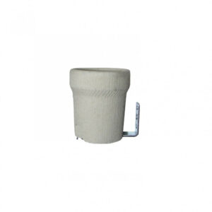 Douille porcelaine E27 TIBELEC, grès cérame, blanc 100 W