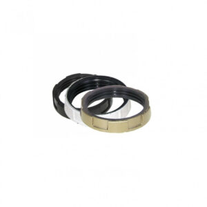 Lots de 3 bagues pr douille E27 TIBELEC, plastique, noir, blanc et or