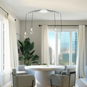 Pavillon plafonnier metal araignee 12 cables d180mm blanc tibelec