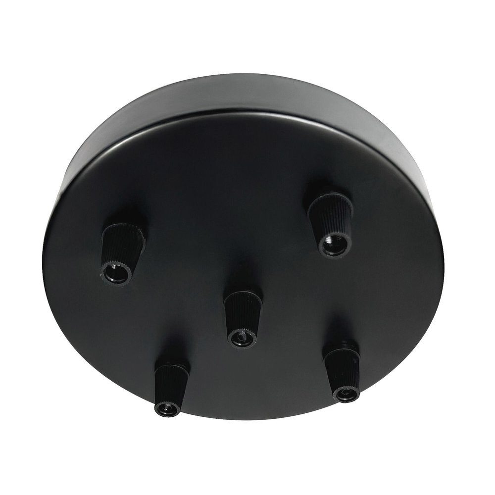 Plafonnier rosace métal 5 cables d 15 cm noir TIBELEC
