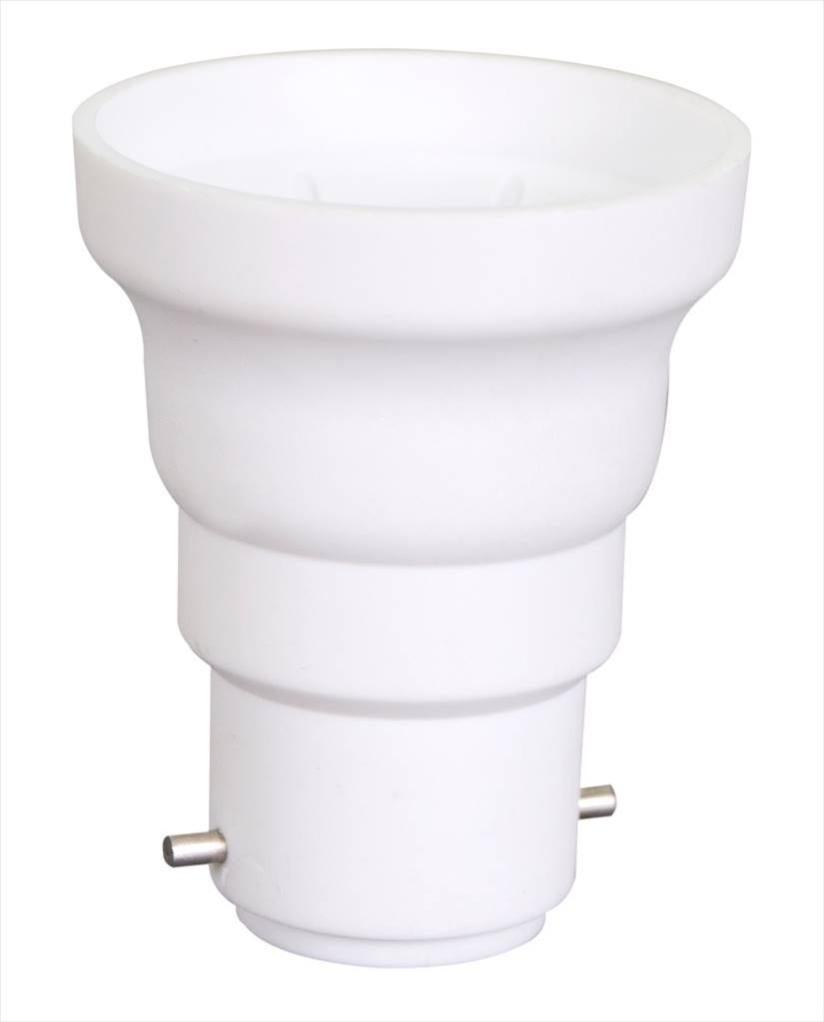 Transformateur de douille B22 vers E27 plastique blanc Max 60W, Tibelec