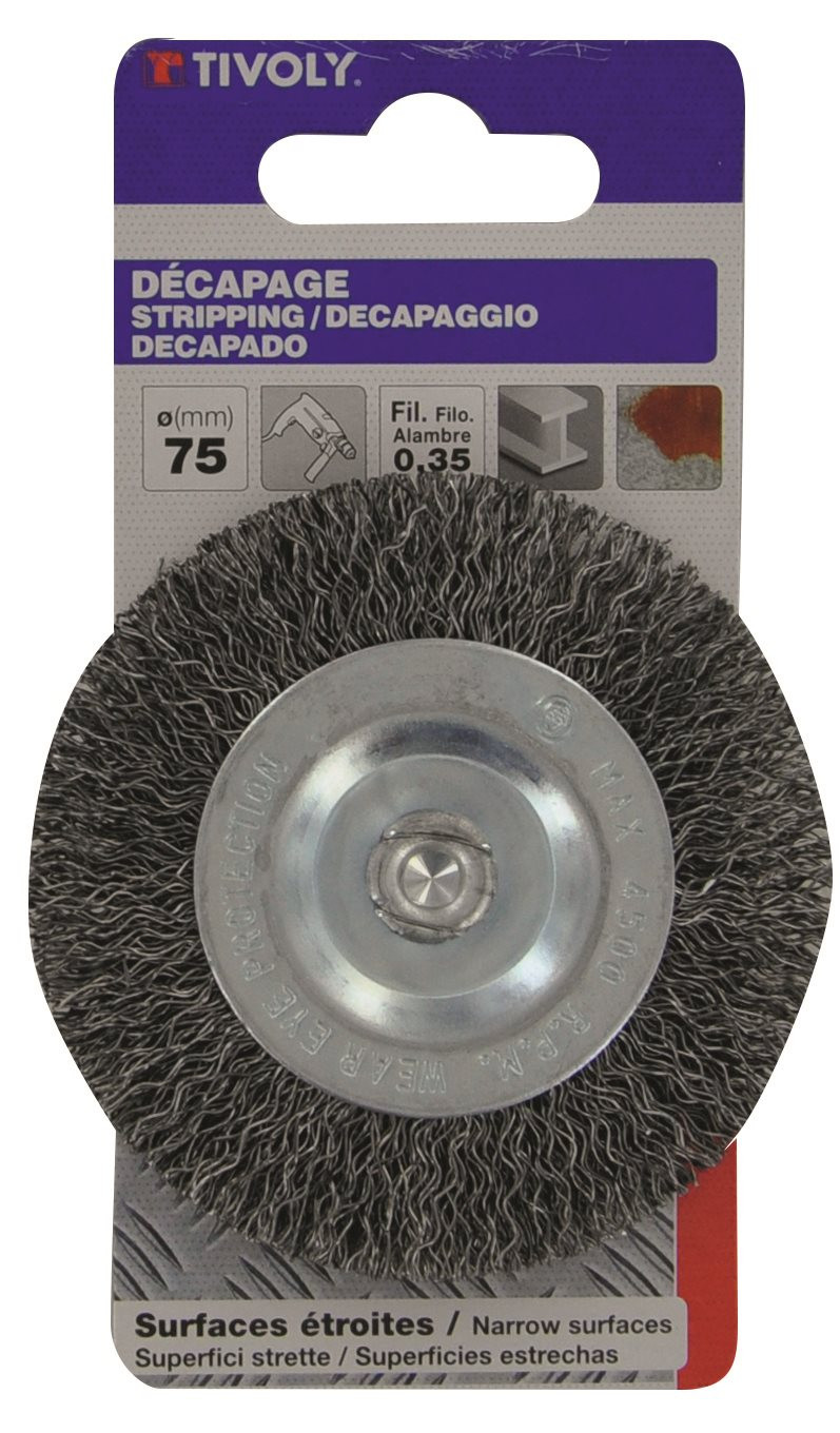 Brosse circulaire perceuse pour métal TIVOLY, Diam.75 mm
