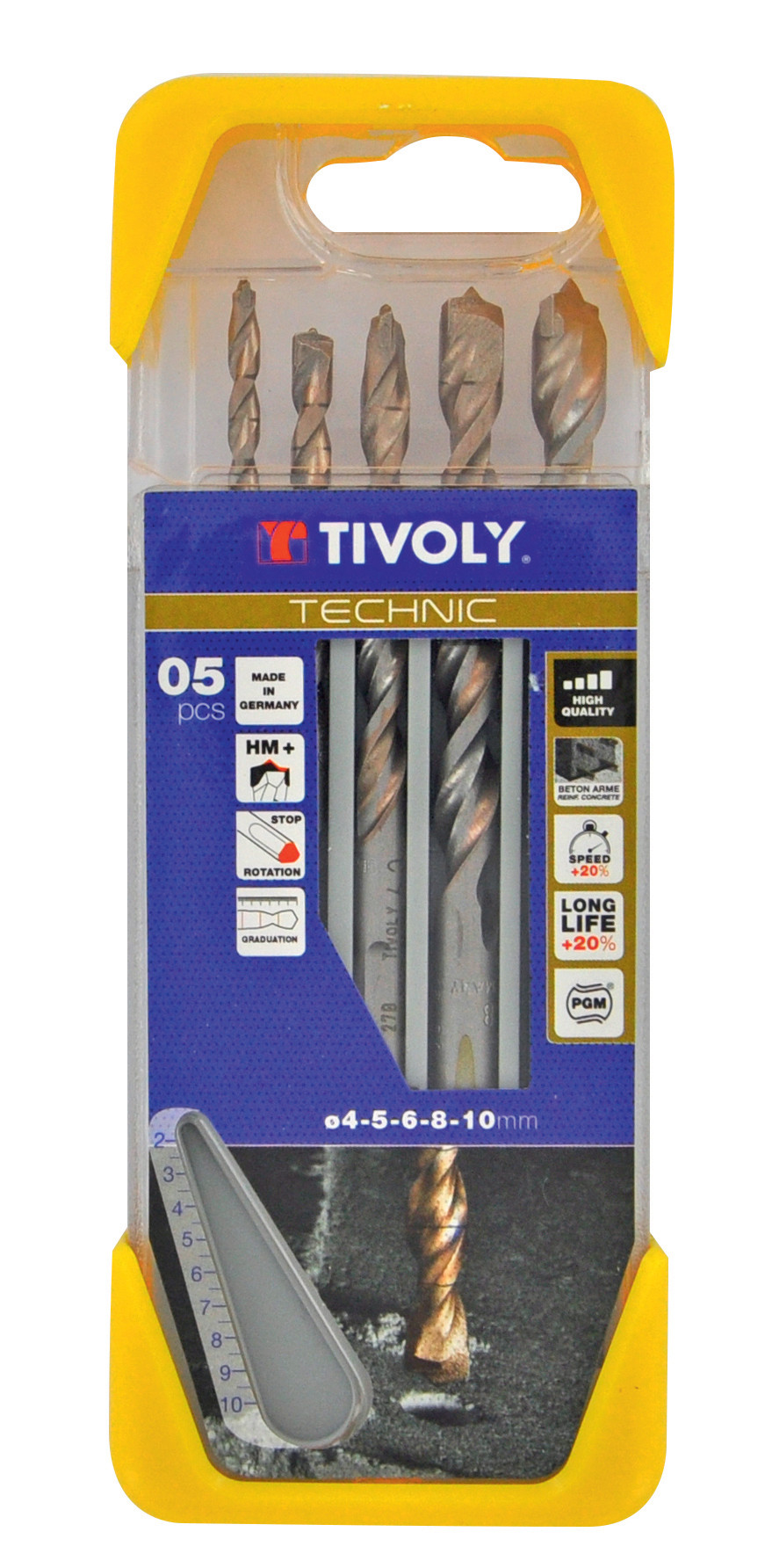Coffret de 5 forets gradués technic béton, Diam.4 à 10 mm TIVOLY 10960470034
