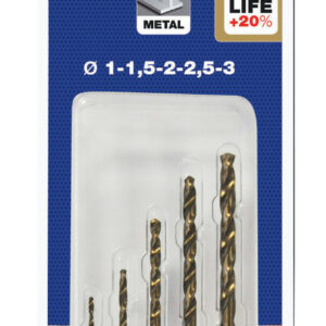 Coffret de 5 forets technic métal, Diam.1 à 3 mm TIVOLY 11.46857