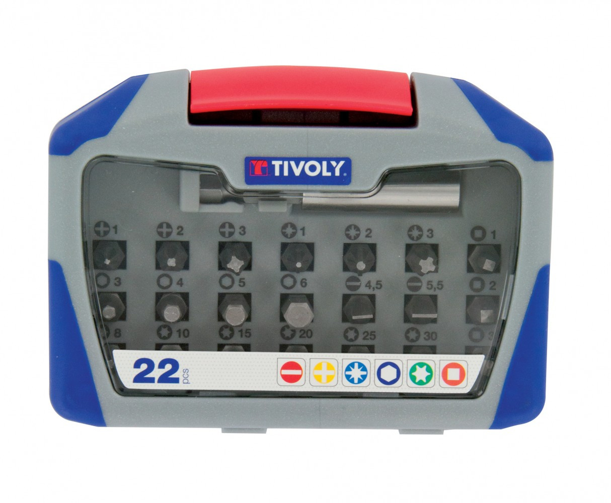 Coffret embouts de vissage 22 pièces +porte embouts TIVOLY