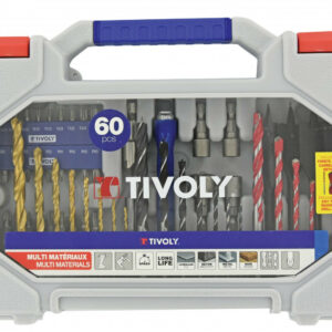 Mallette mixte 60 pièces TIVOLY pour perceuse et visseuse